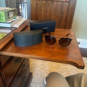 Prada Black and Gold Designer Sunglasses